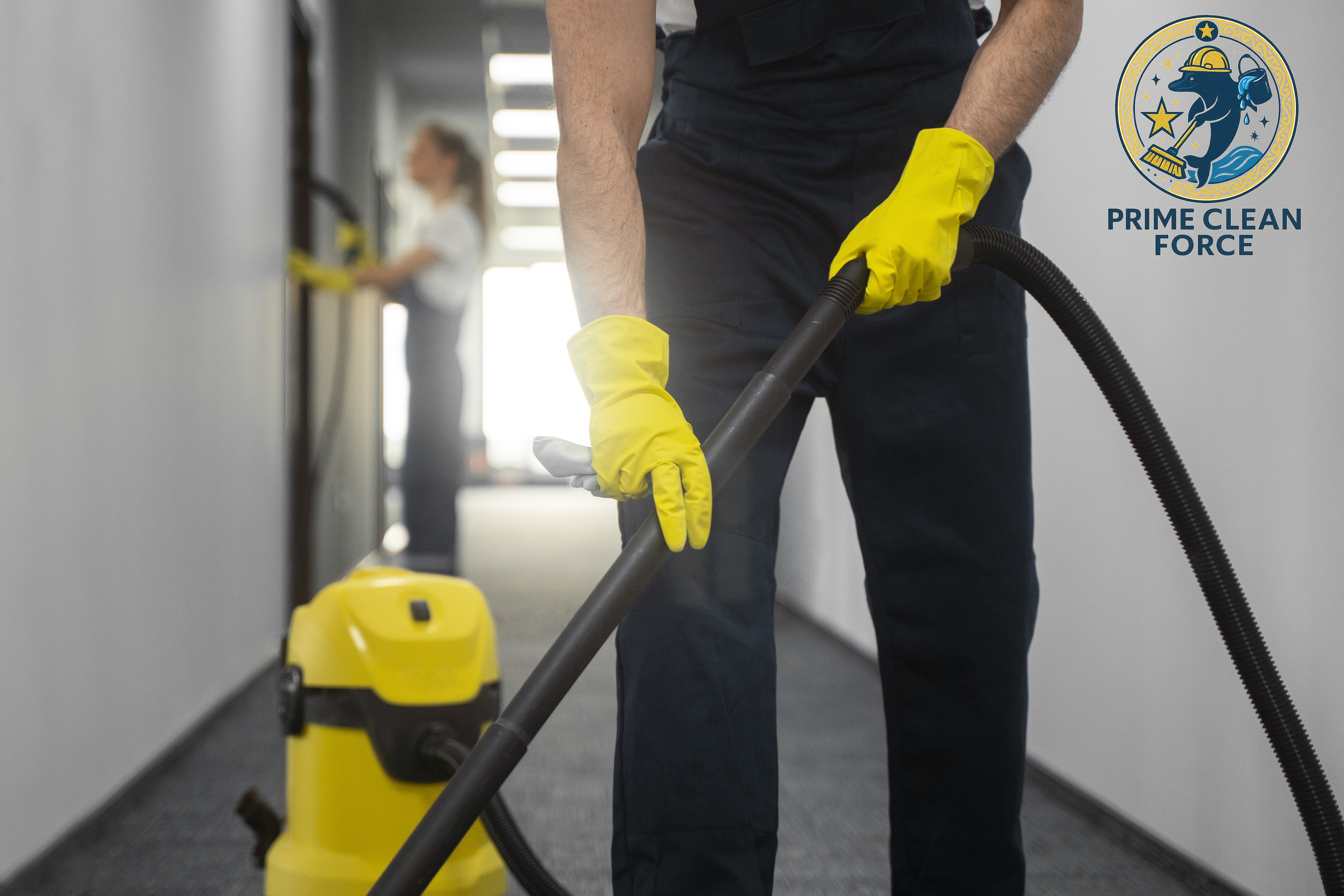 Professional janitors cleaning an office in Union City